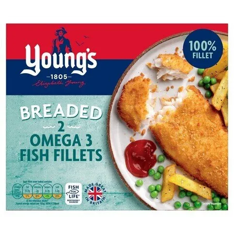 Young's 2 Breaded Omega 3 fish fillets