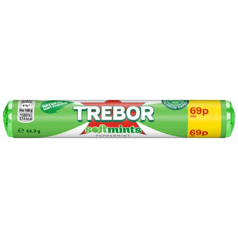 Trebor Softmints Peppermint Mints Roll 69p PMP 44.9g