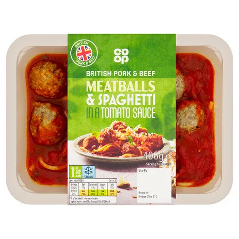 Co-op Meatballs & Spaghetti in a Tomato Sauce 400g