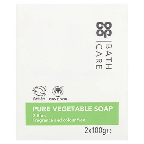 Co-op Bath Care Pure Vegetable Soap 2 x 100g