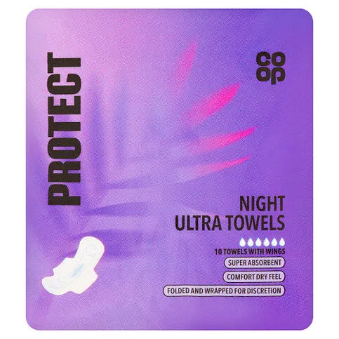 Co-op 10 Protect Night Ultra Towels with Wings
