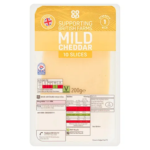 Co-op 10 Mild Cheddar Slices 200g