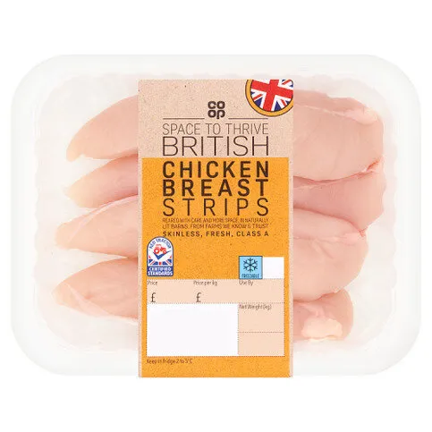 Co-op Space to Thrive British Chicken Breast Strips 250g