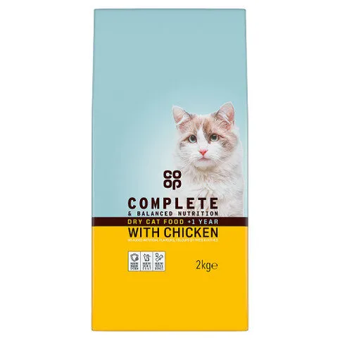 Co-op Complete & Balanced Nutrition Dry Cat Food with Chicken +1 Year 2kg