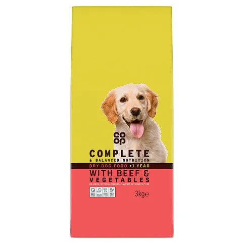 Co-op Complete & Balanced Nutrition Dry Dog Food with Beef & Vegetables +1 Year 3kg