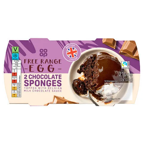 Co-op Chocolate Sponges 2 x 105g (210g)