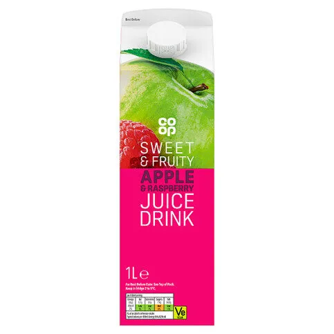 Co-op Apple & Raspberry Juice Drink 1L