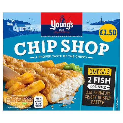 Young's 2 Chip Shop Omega 3 Fish 100% Fillets 200g