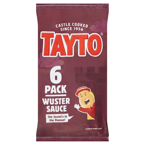 Tayto Wuster Sauce Flavour Potato Crisps 6 x 25g