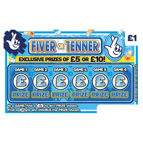 National Lottery Fiver or Tenner Scratchcard Game 