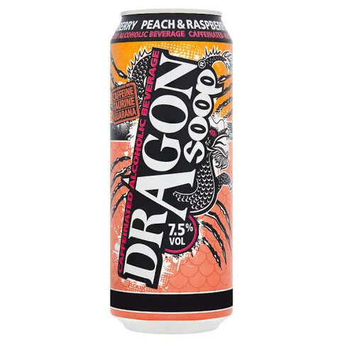 Dragon Soop Peach & Raspberry Caffeinated Alcoholic Beverage 500ml
