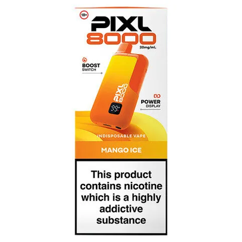 Pixl 8000 Mango Ice Indisposable Vape 20mg/ml