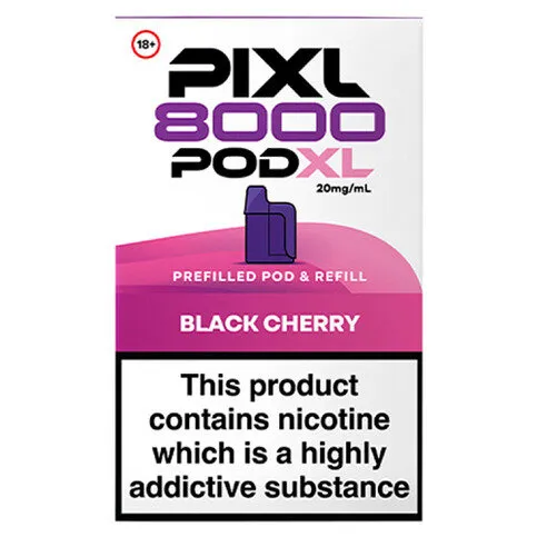 Pixl 8000 Pod XL Black Cherry Prefilled Pod & Refill 20mg/ml
