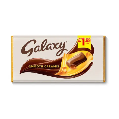 Galaxy Smooth Caramel & Milk Chocolate Block Bar 135g