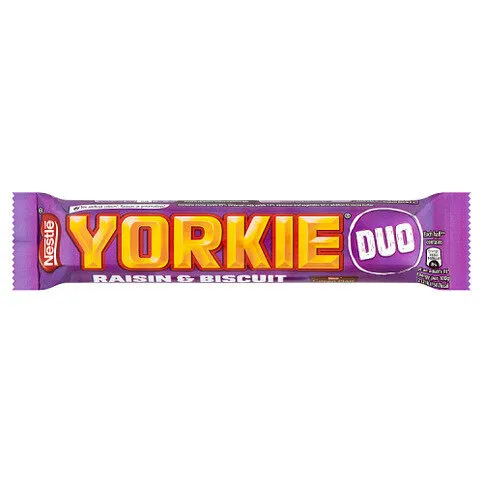 Yorkie Raisin & Biscuit Chocolate Duo Bar 66g
