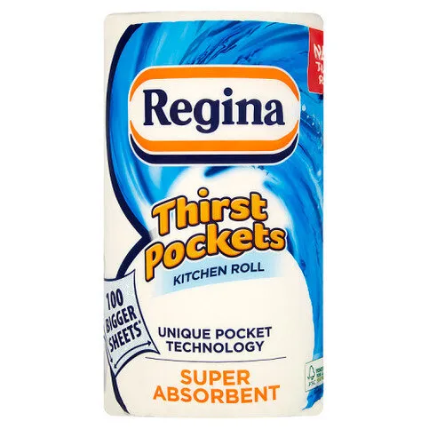 Regina Thirst Pockets Kitchen Roll 100 Bigger Sheets