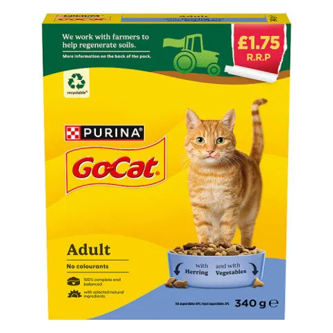 GO-CAT Herring with Vegetables Dry Cat Food 340g PMP