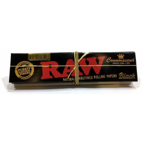 Raw Classic Kingsize Slim Tips Black