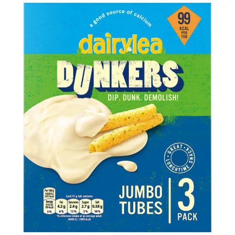 Dairylea Dunkers Jumbo Tubes Cheese Snacks 3 Pack Multipack 123g (3 x 41g)