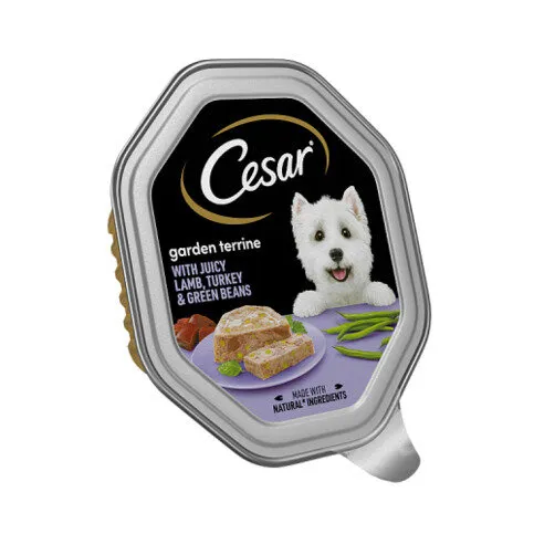 CESAR® Garden Terrine Dog Food Tray Lamb, Turkey & Green Beans in Loaf 150g