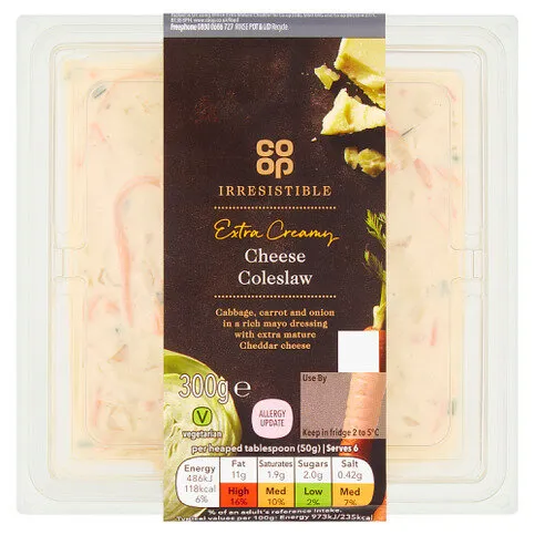 Co-op Irresistible Extra Creamy Cheese Coleslaw 300g