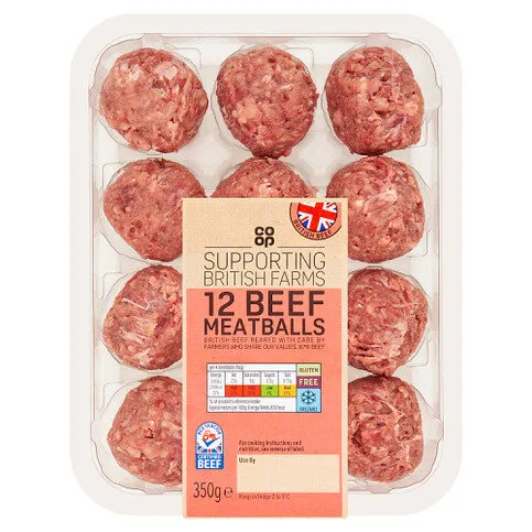 Co-op British 12 Beef Meatballs 350g