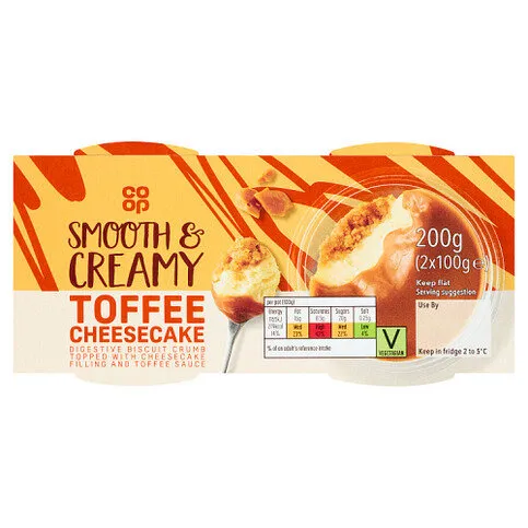 Co-op Toffee Cheesecake 2 x 100 (200g)