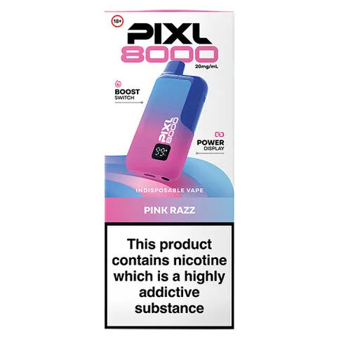 Pixl 8000 Pink Razz Indisposable Vape 20mg/ml