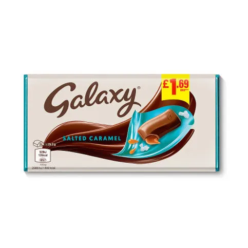 Galaxy Salted Caramel & Milk Chocolate Block Bar 135g